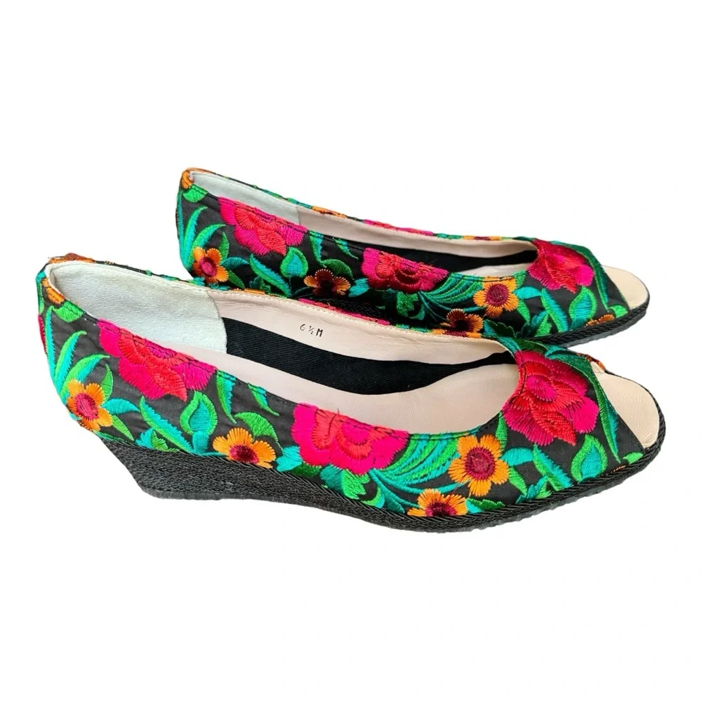 Sesto Meucci|Bali Takumi Floral Peep-Toe Wedge Espadrille Sandal.